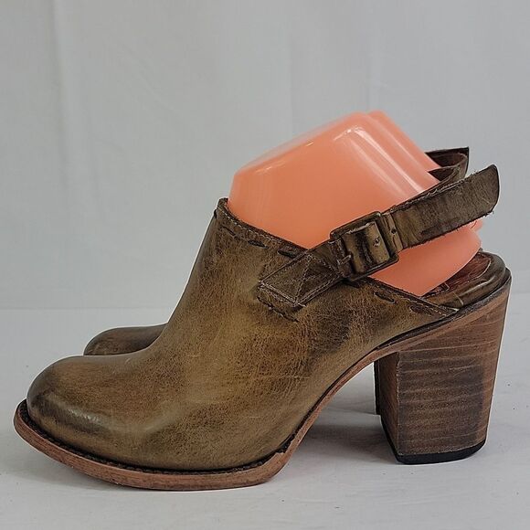 Freebird By Steven Gold Brown Leather Women's Ankle Boots - Picture 5 of 12